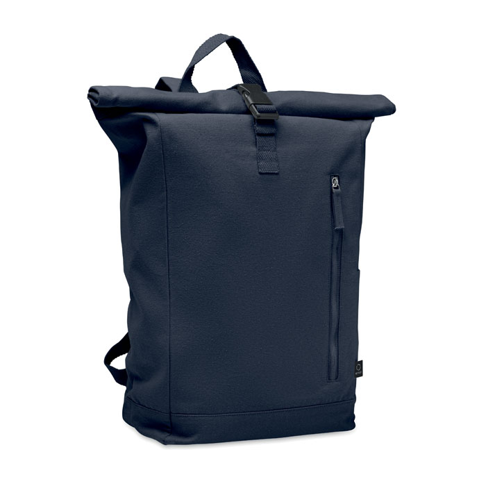 Sac à dos publicitaire enroulable coton recyclé 390g KAMET Bleu marine